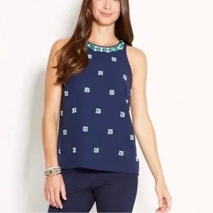 Vineyard Vines embellished gemstone sleeveless blouse